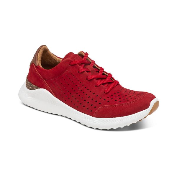 Aetrex Women's Laura Arch Support Sneakers Red Shoes UK 7805-036